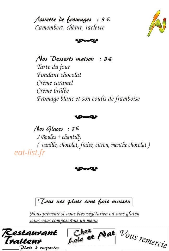 Chez Lolo et Nat — carte page 5