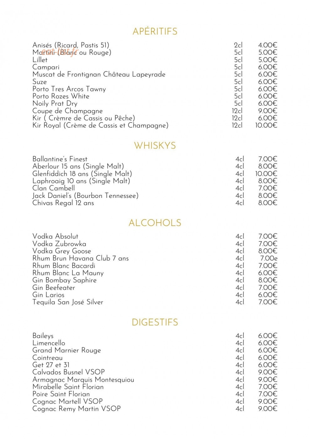Hotel Saint Alban — carte page 4