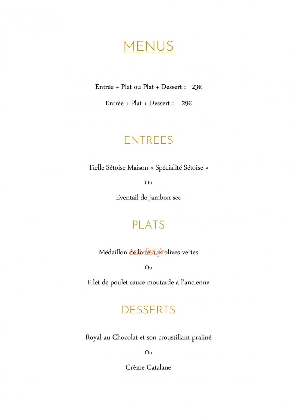 Hotel Saint Alban — carte page 2