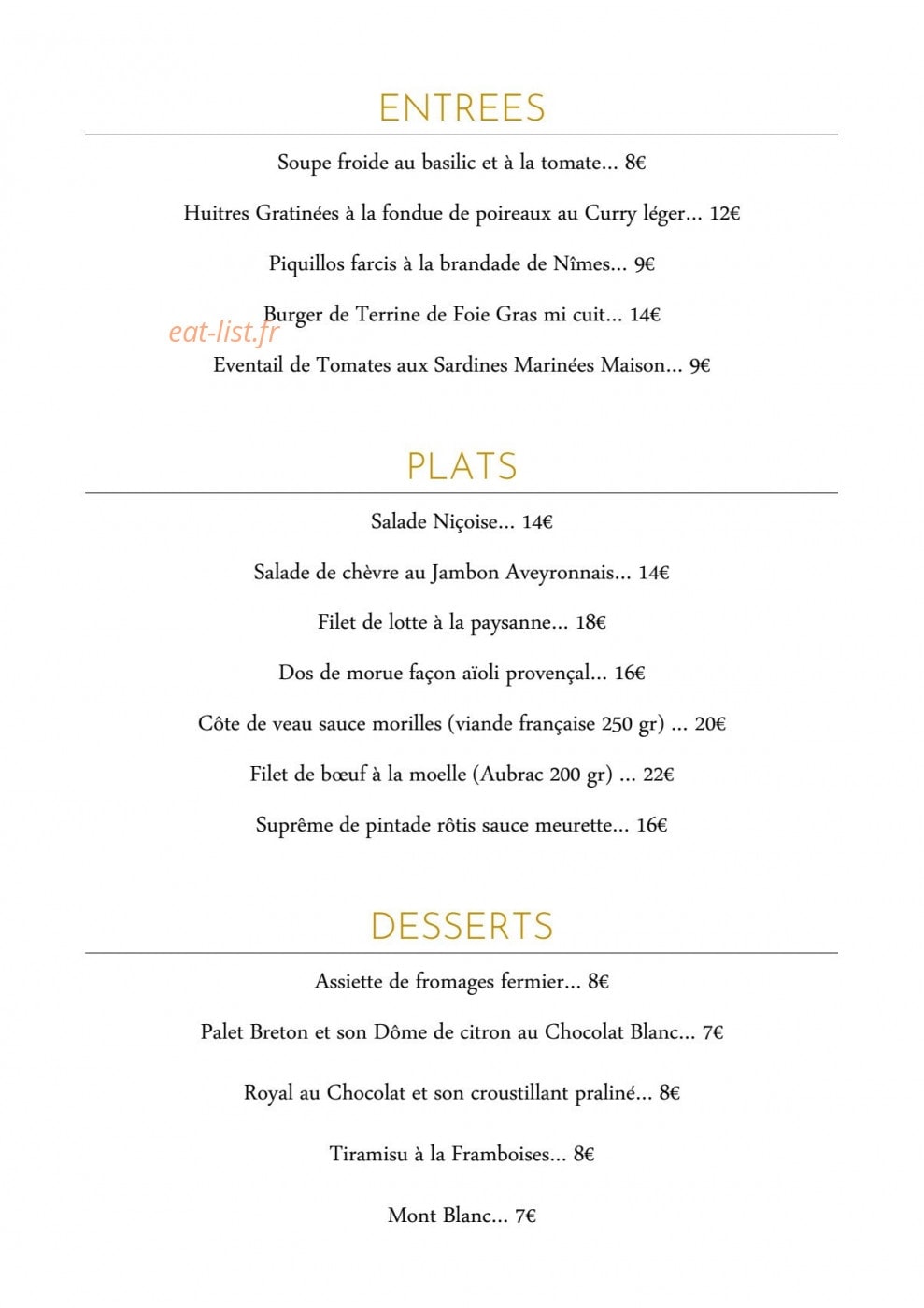 Hotel Saint Alban — carte page 3
