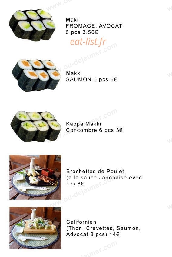 Hana Sushi — carte page 3