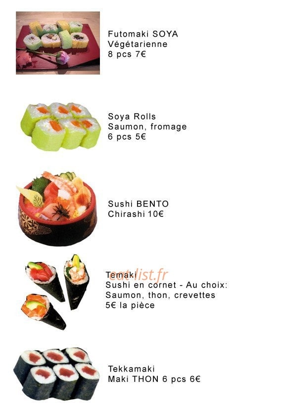 Hana Sushi — carte page 2