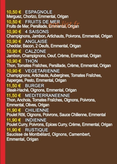 La Pizz' Cénoise — carte page 5
