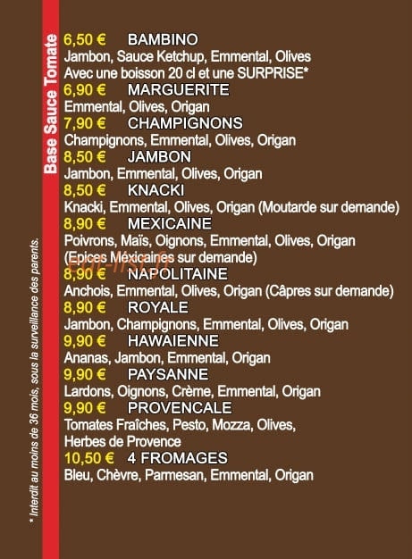 La Pizz' Cénoise — carte page 4
