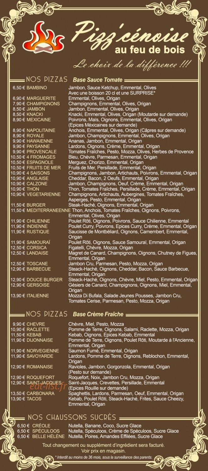 La Pizz' Cénoise — carte page 2