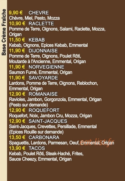La Pizz' Cénoise — carte page 7