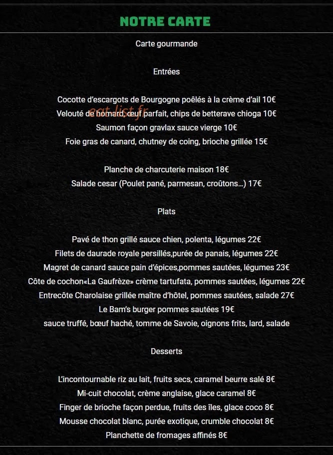 Le Bam — carte page 1