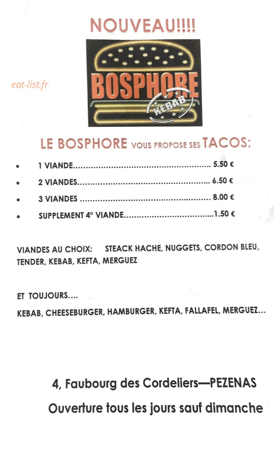 Le Bosphore — carte page 2