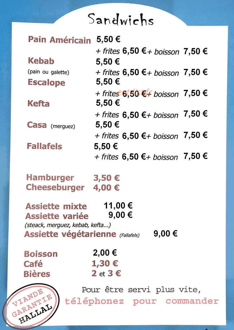 Le Bosphore — carte page 1