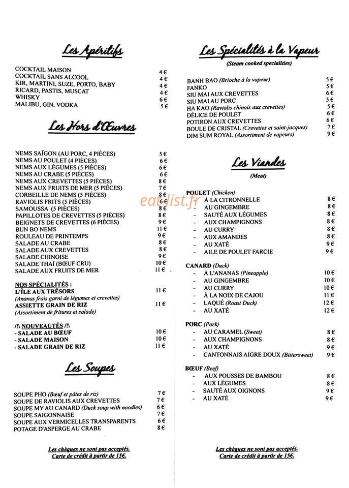 Le Grain de Riz — carte page 1