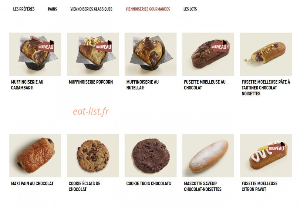 Brioche Dorée — carte page 10