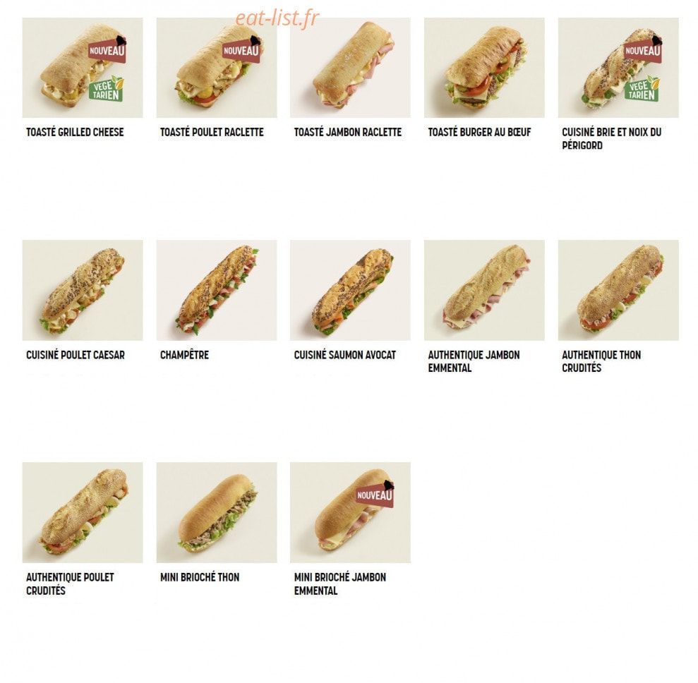 Brioche Dorée — carte page 1