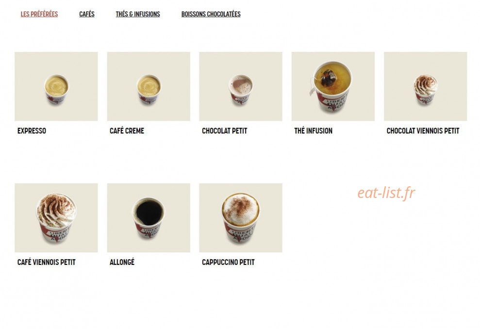 Brioche Dorée — carte page 17