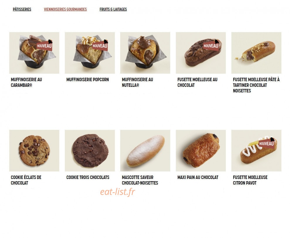 Brioche Dorée — carte page 5