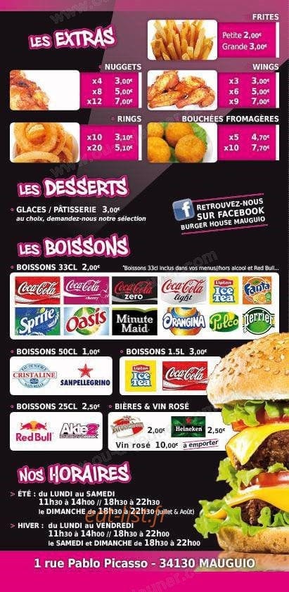 Burger house — carte page 4