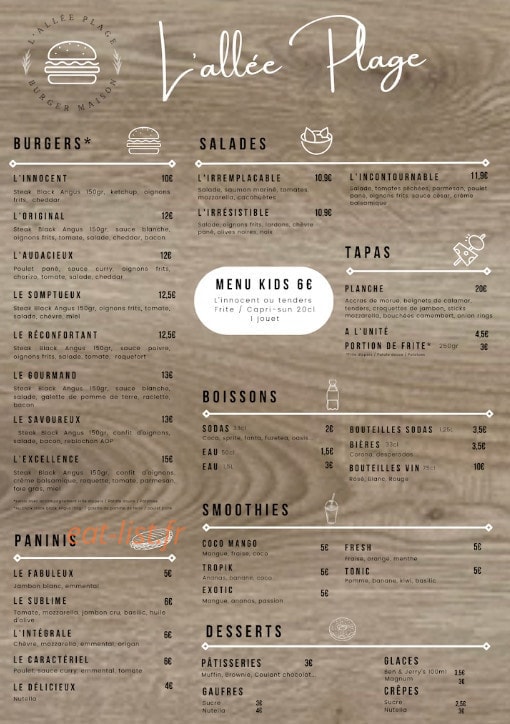 L’allée Plage — carte page 1