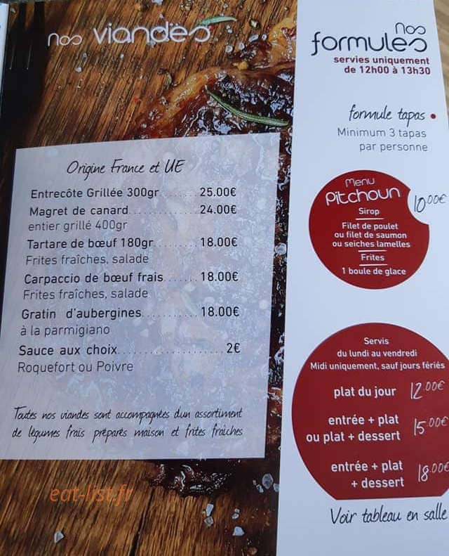 Carte et menu de Le Lamparo à Mauguio — Viandes et formules