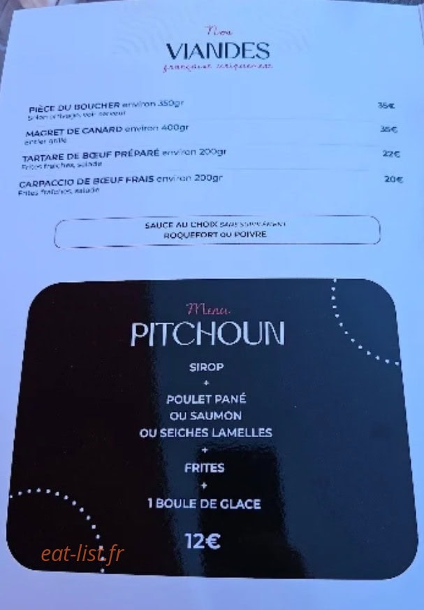 Carte et menu de Le Lamparo à Mauguio — Viandes