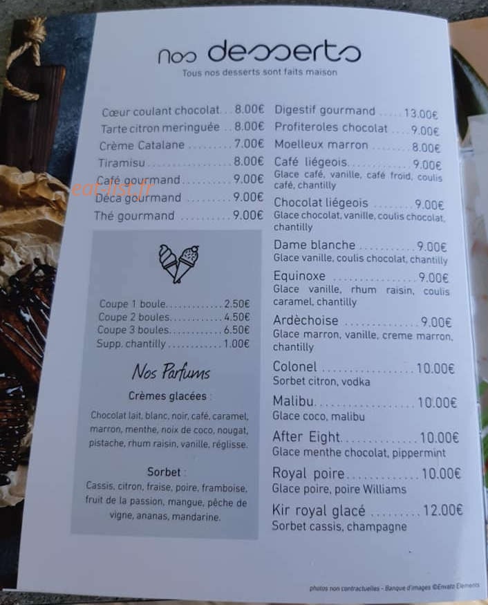 Carte et menu de Le Lamparo à Mauguio — Desserts