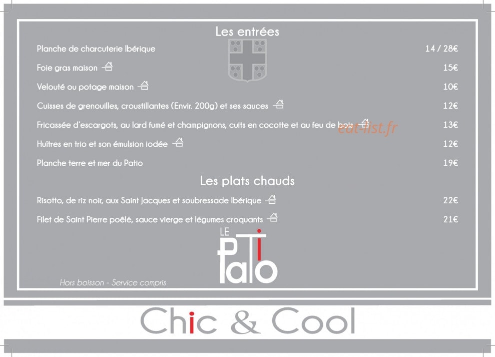 Le Patio — carte page 1