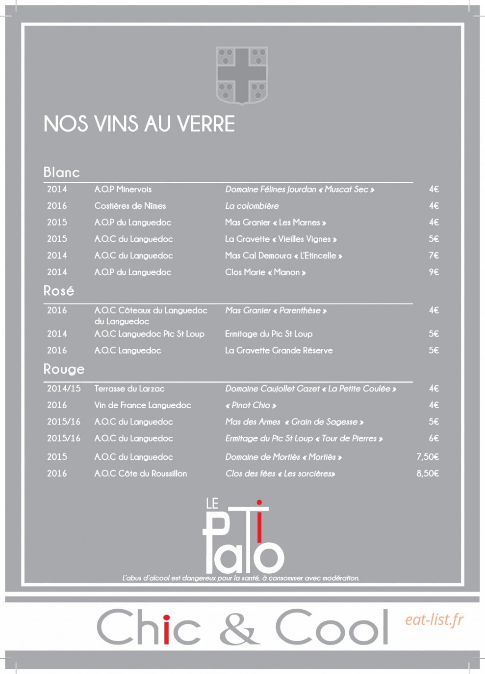 Le Patio — carte page 14