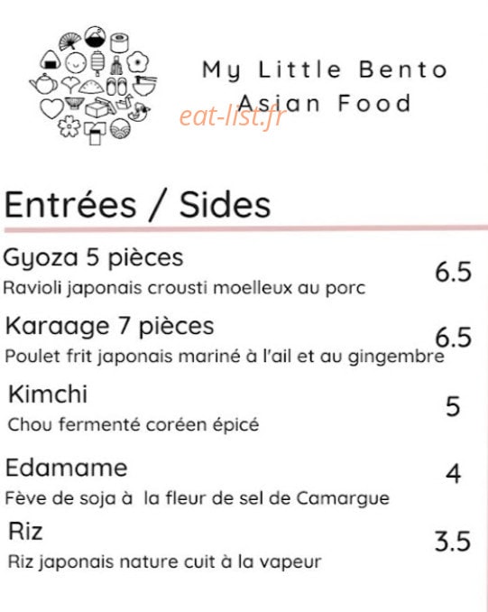 My Little Bento — carte page 1