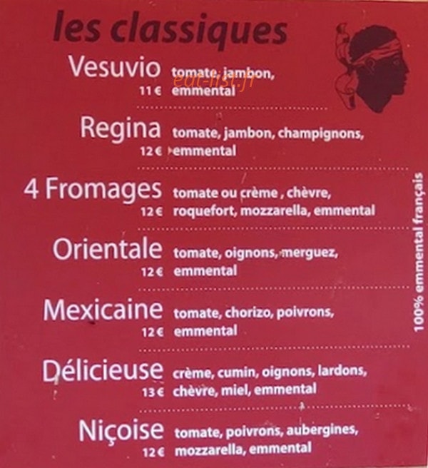 Pizza Corsica — carte page 1