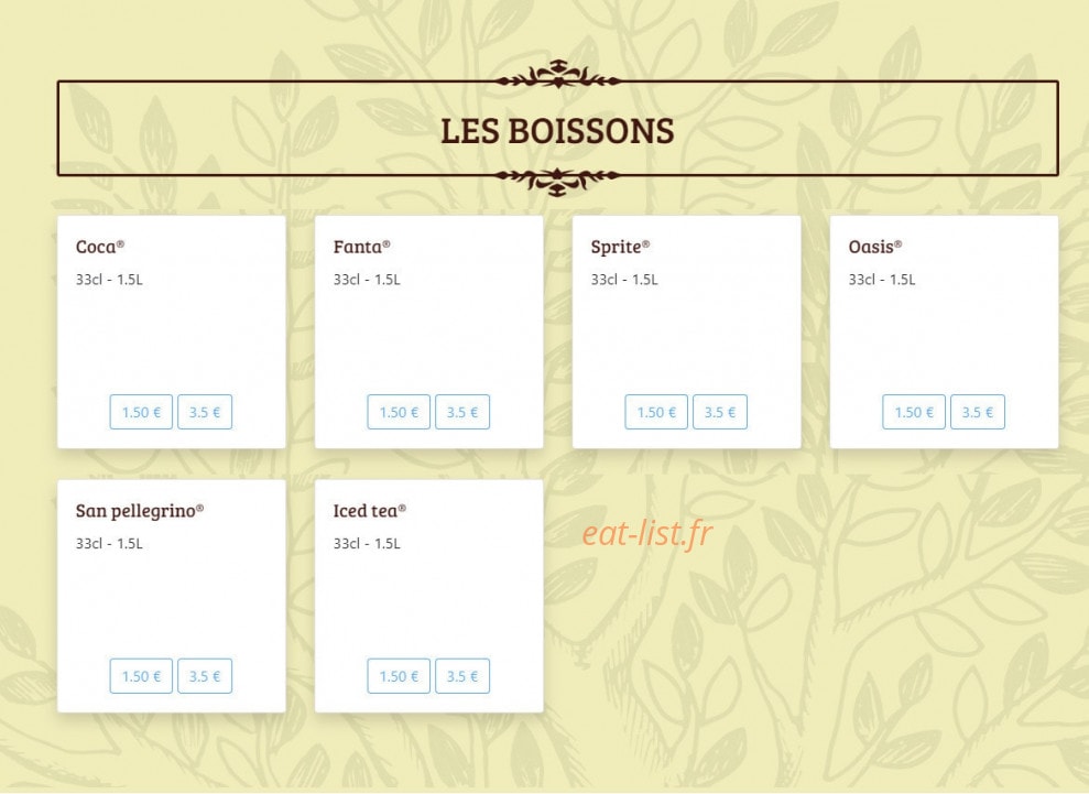 Pizza de la Place — carte page 4