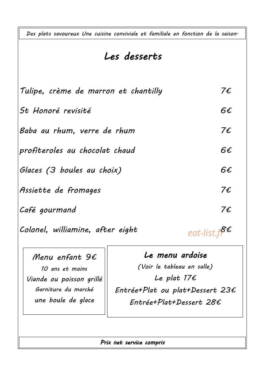 Restaurant L'insolite — carte page 3