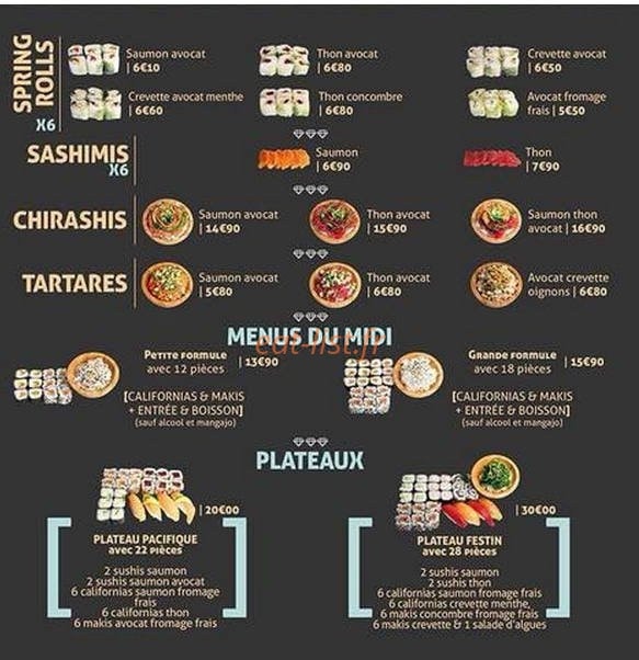 Sushi'C — carte page 3