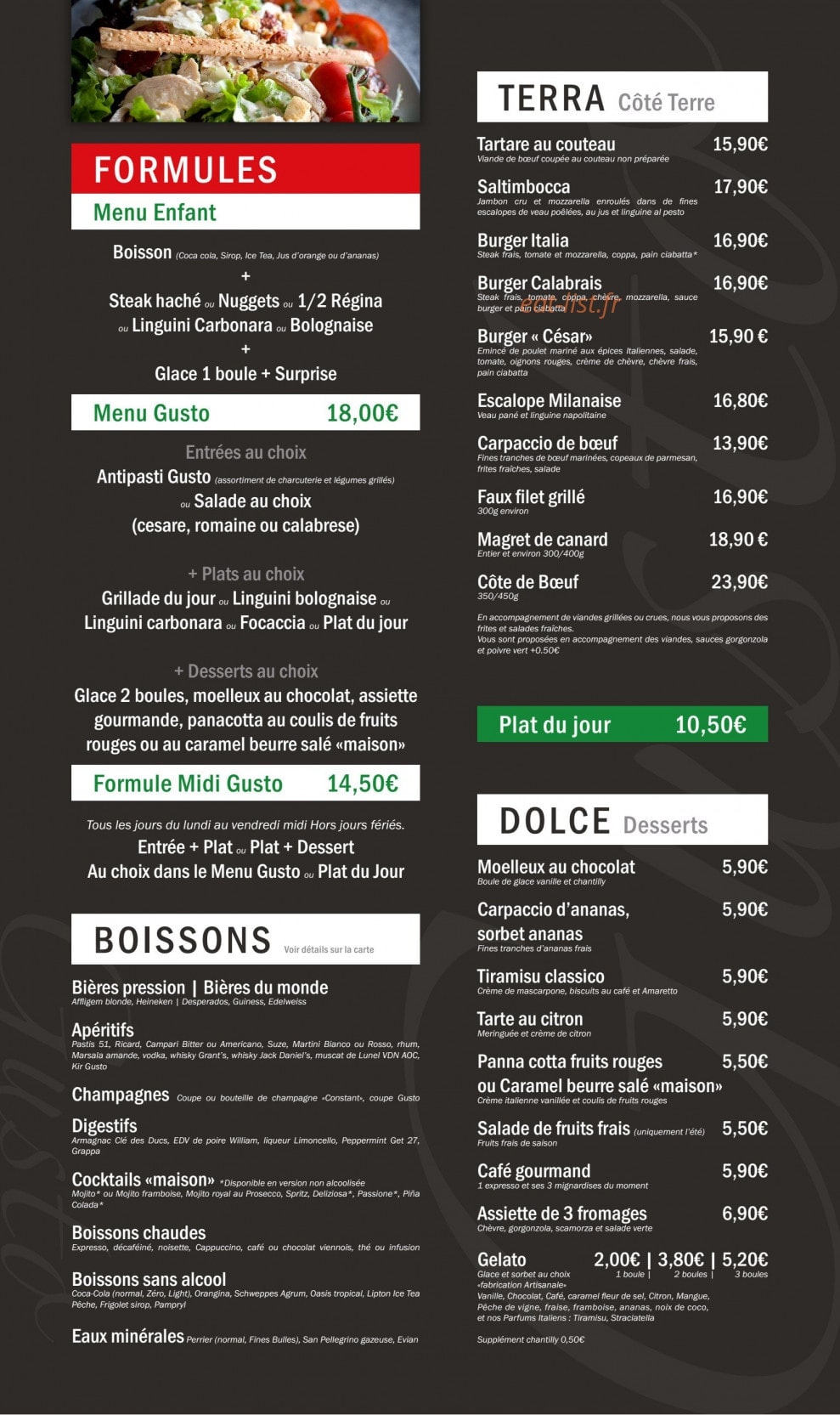 Gusto — carte page 2