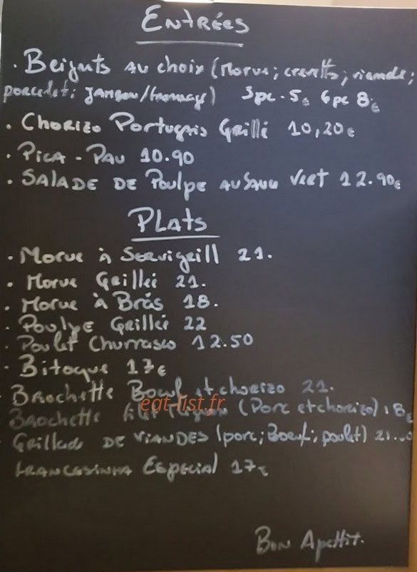 Servi-grill Portugais — carte page 1