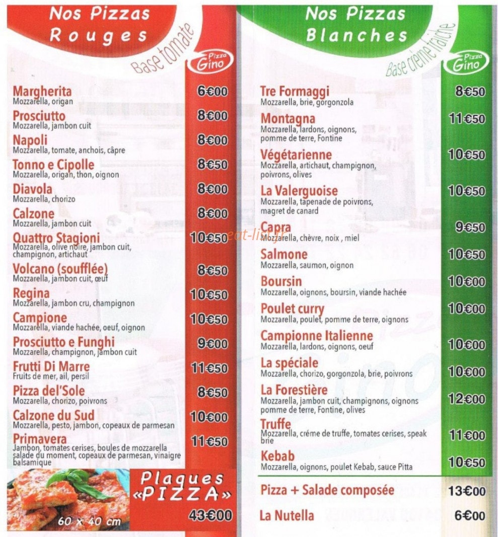 Pizza Gino — carte page 3