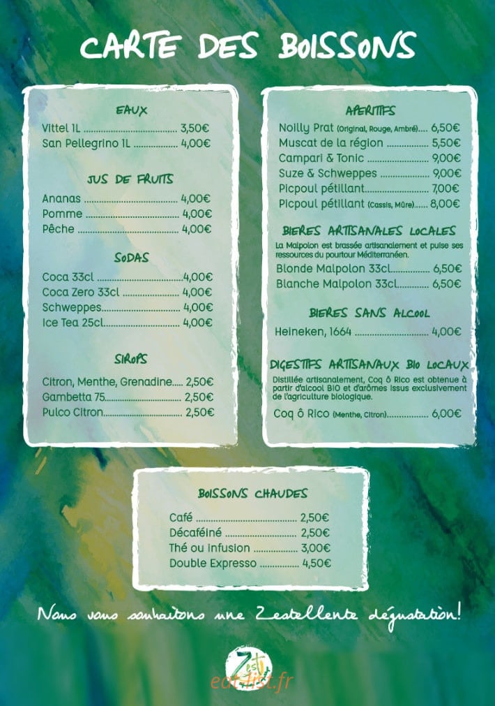 Zest — carte page 2