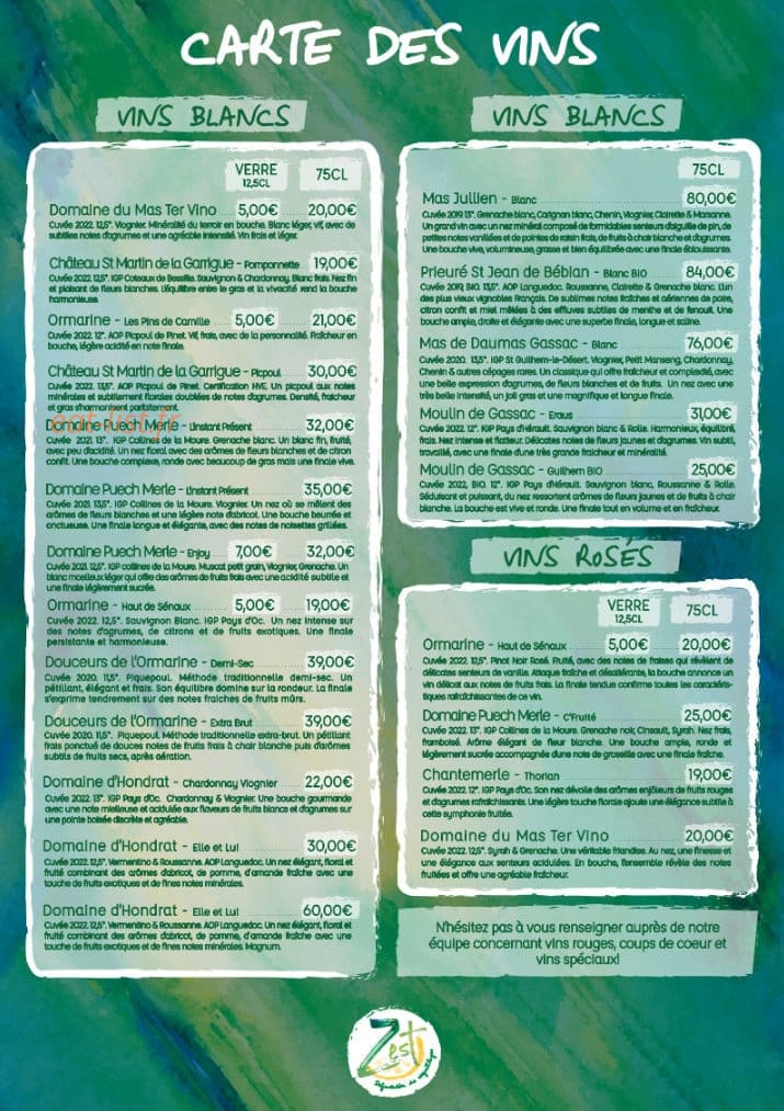 Zest — carte page 3