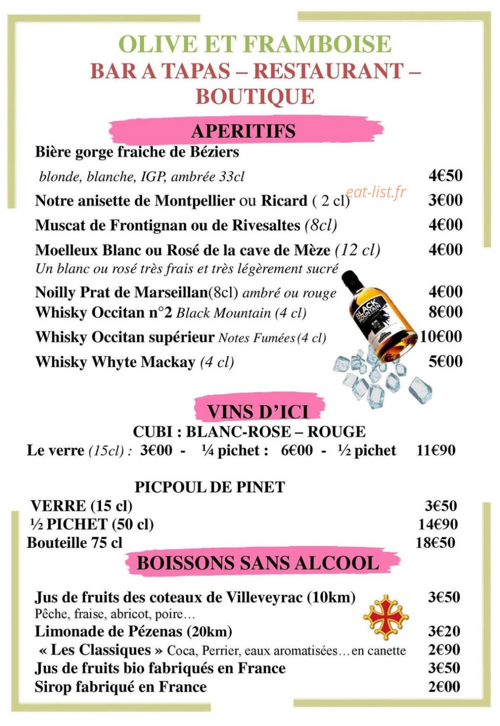 Olive & Framboise — carte page 4