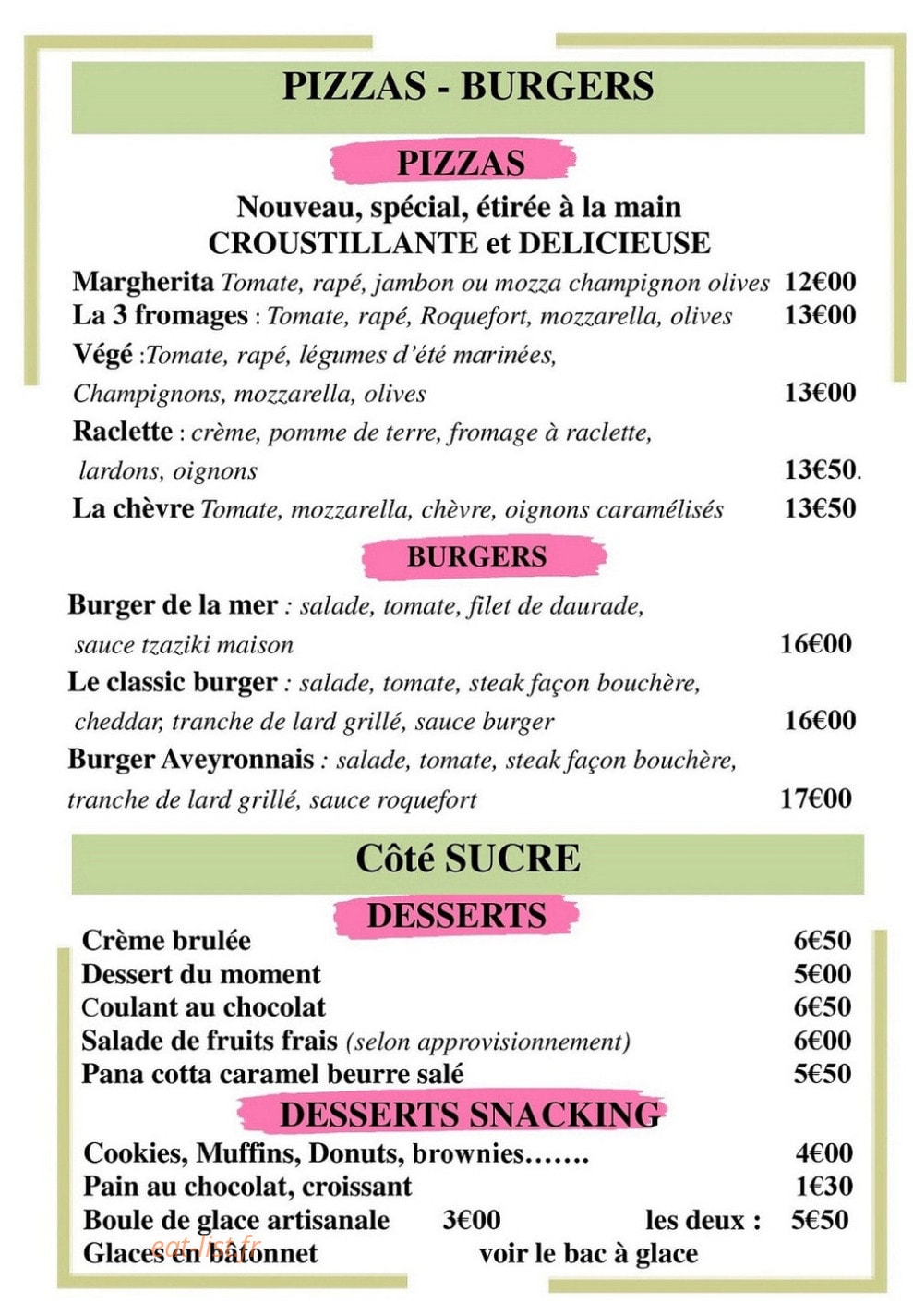 Olive & Framboise — carte page 3