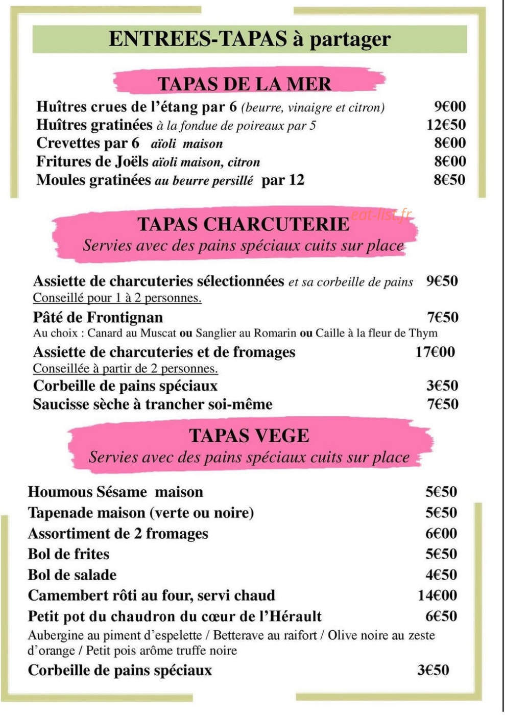 Olive & Framboise — carte page 2