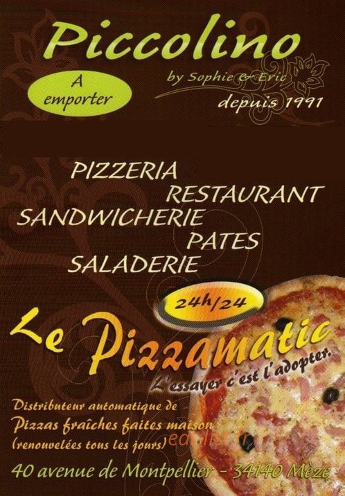 Pizzeria Piccolino — carte page 1
