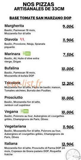 Pizzeria Rizzo — carte page 1
