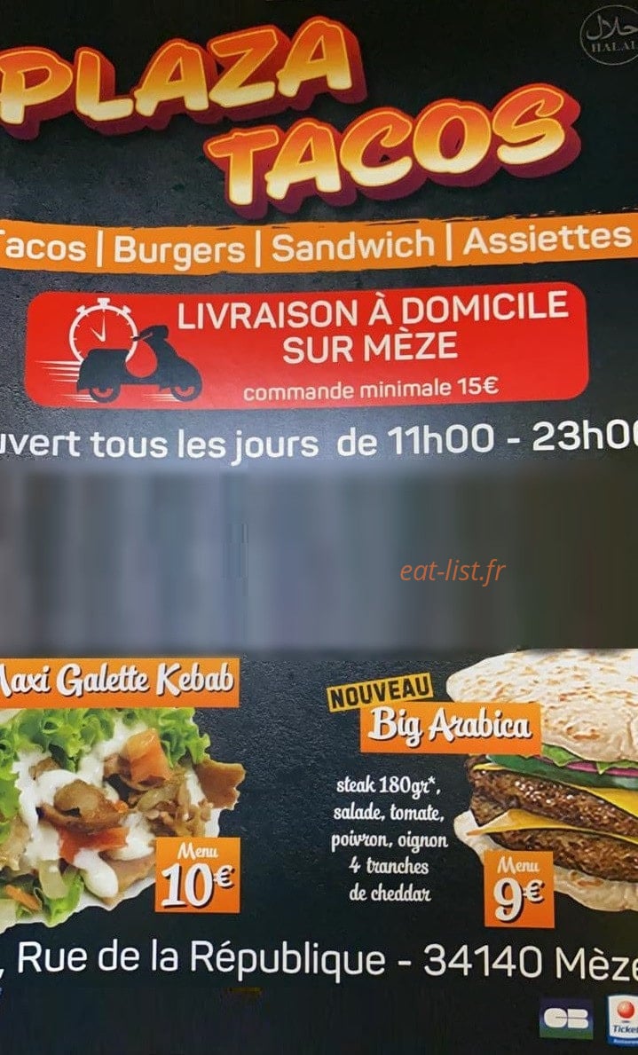 Plaza Tacos — carte page 1