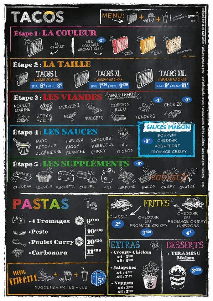 Tacos Rainbows — carte page 2