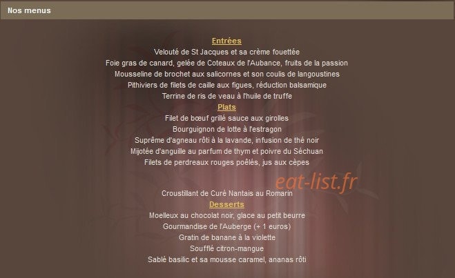 Hostellerie saint benoît — carte page 1