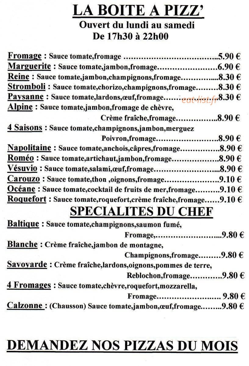 La boite a pizz'' — carte page 1