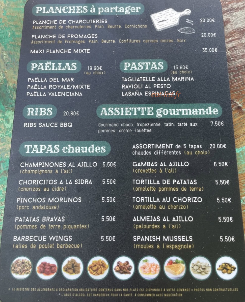 Mary's Pub — carte page 1