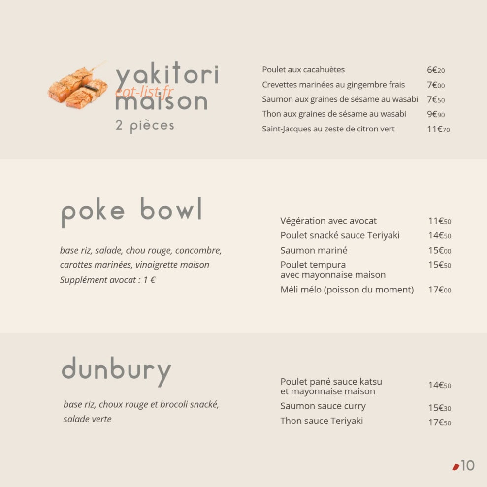 Carte et menu de Sushi by Les Caves Gourmandes à Gignac — Les yakitori maison, poke bowl