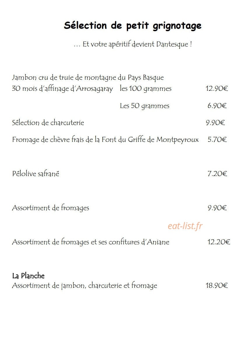 La terrasse du mimosa — carte page 1