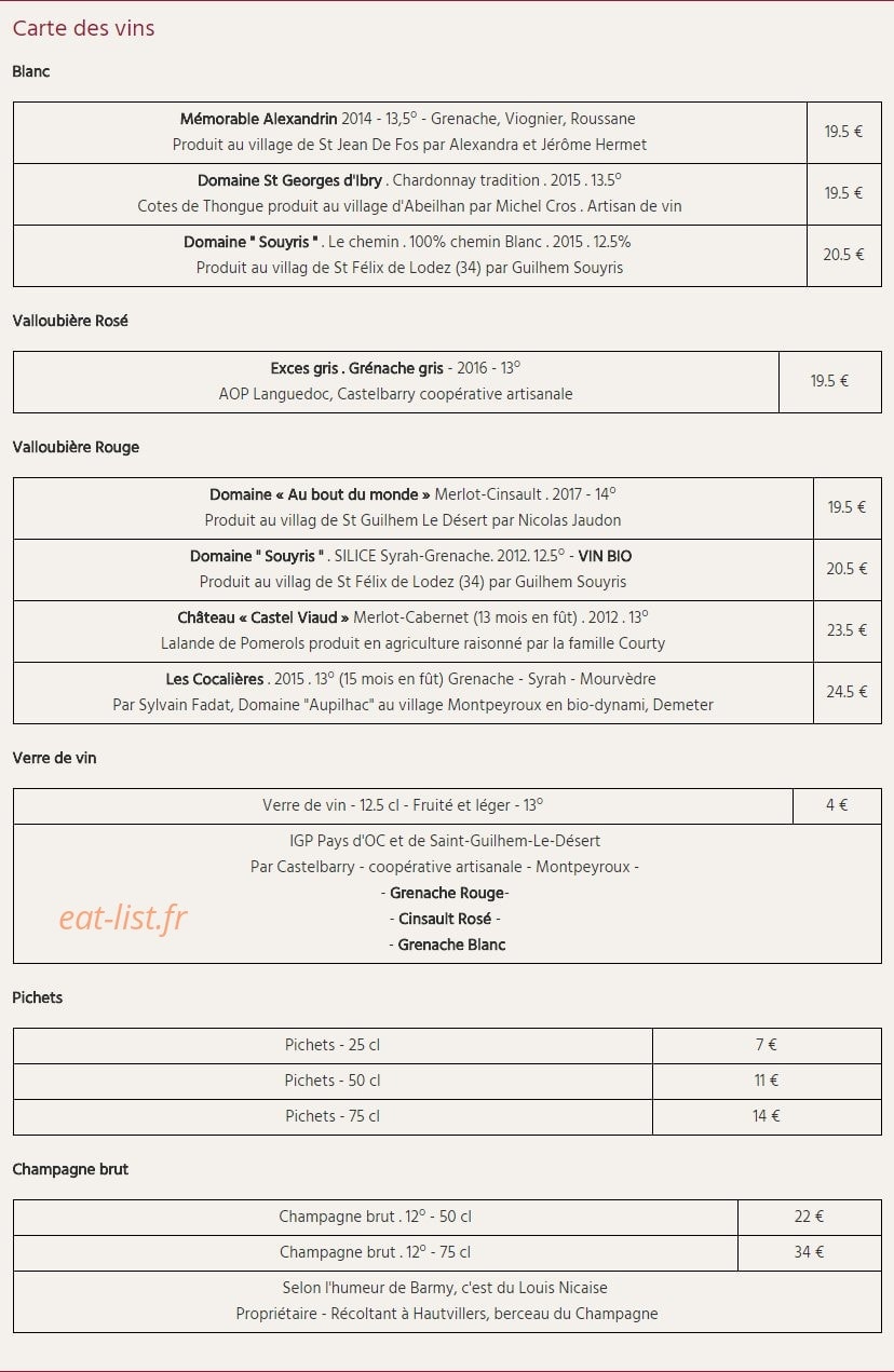 Chez Barmy — carte page 2
