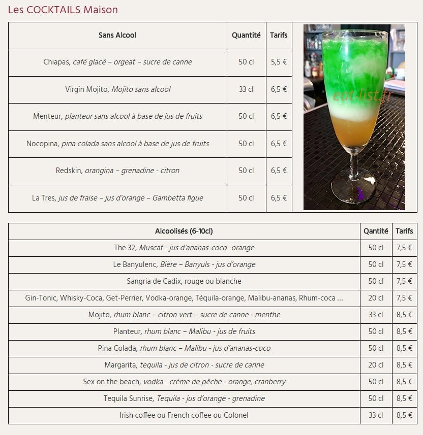 Chez Barmy — carte page 4