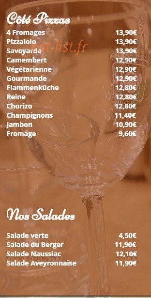 La Taverne de L'Escuelle — carte page 1